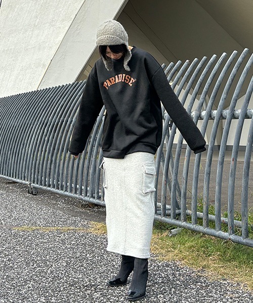 SEN TOKYO（セントーキョー）の「2WAY大人かわいいナローシルエット。サイドスリットカーゴスカート（スカート・レディース・ブラック/グレー・F）」の21枚目の写真