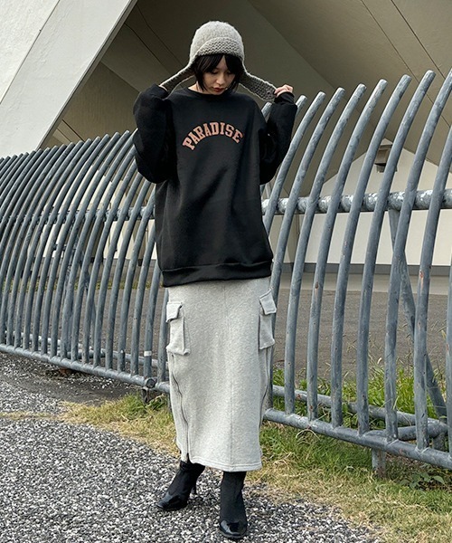 SEN TOKYO（セントーキョー）の「2WAY大人かわいいナローシルエット。サイドスリットカーゴスカート（スカート・レディース・ブラック/グレー・F）」の20枚目の写真