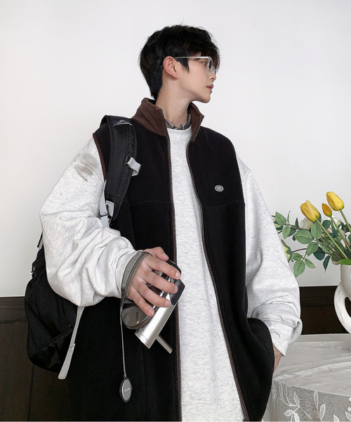DISCUS(ディスカス)の「【neos -addictive design-】DISCUS ディスカス ルーズシルエット 配色 ワンポイントロゴ フリース ベスト(ベスト・メンズ・グリーン/ブラック/グレー・MEDIUM/X-LARGE/LARGE)」の8枚目の写真