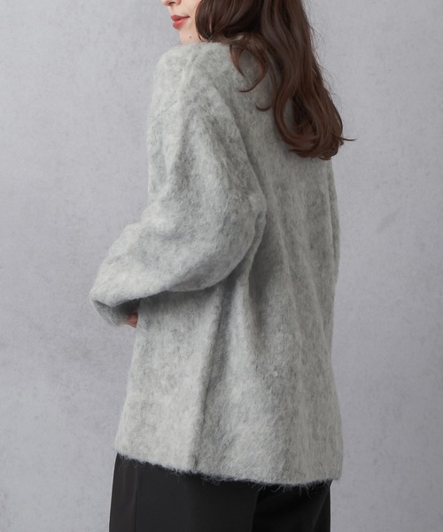 Lull(ルル)の「【Lull / ルル】モヘアタッチニットカーディガン(カーディガン/ボレロ・レディース・グリーン/ブルー/グレー/チャコールグレー/アイボリー・ONESIZE)」の11枚目の写真