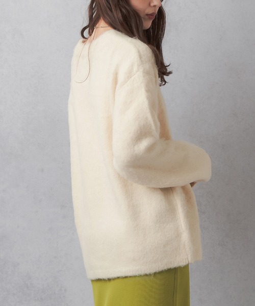 Lull(ルル)の「【Lull / ルル】モヘアタッチニットカーディガン(カーディガン/ボレロ・レディース・グリーン/ブルー/グレー/チャコールグレー/アイボリー・ONESIZE)」の14枚目の写真