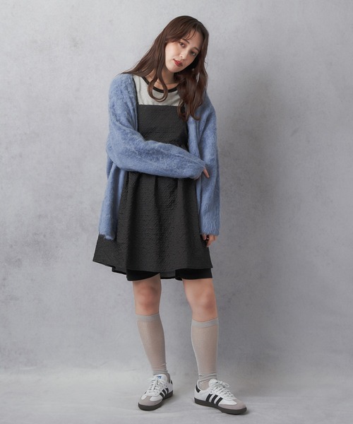 Lull(ルル)の「【Lull / ルル】モヘアタッチニットカーディガン(カーディガン/ボレロ・レディース・グリーン/ブルー/グレー/チャコールグレー/アイボリー・ONESIZE)」の6枚目の写真