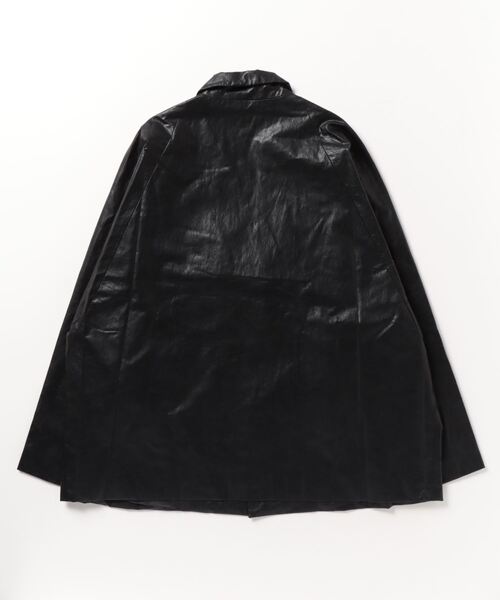 AJOBYAJO（アジョバイアジョ）の「韓国ブランド AJOBYAJO アジョバイアジョ Vegan Leather Batwing Oversized Blazer ビーガンレザー オーバーサイズ ジャケット ブレザー レザージャケット（テーラードジャケット・メンズ・ブラック・ONE SIZE）」の2枚目の写真