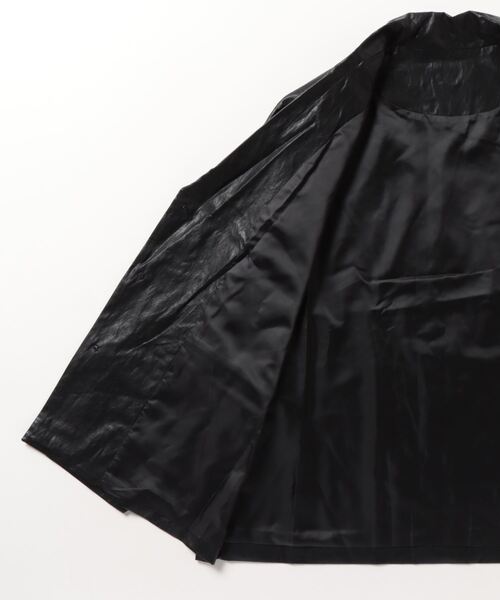 AJOBYAJO（アジョバイアジョ）の「韓国ブランド AJOBYAJO アジョバイアジョ Vegan Leather Batwing Oversized Blazer ビーガンレザー オーバーサイズ ジャケット ブレザー レザージャケット（テーラードジャケット・メンズ・ブラック・ONE SIZE）」の3枚目の写真