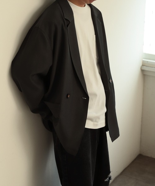 SENSE OF PLACE by URBAN RESEARCH（センスオブプレイスバイアーバンリサーチ）の「ダブルルーズジャケット（その他アウター・メンズ・グレー/ベージュ・LARGE/MEDIUM）」の13枚目の写真