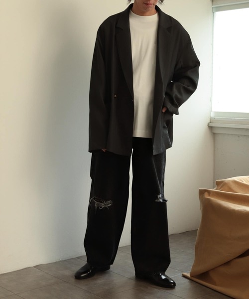 SENSE OF PLACE by URBAN RESEARCH（センスオブプレイスバイアーバンリサーチ）の「ダブルルーズジャケット（その他アウター・メンズ・グレー/ベージュ・LARGE/MEDIUM）」の14枚目の写真