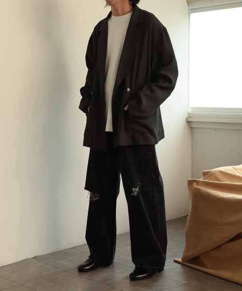 SENSE OF PLACE by URBAN RESEARCH（センスオブプレイスバイアーバンリサーチ）の「ダブルルーズジャケット（その他アウター・メンズ・グレー/ベージュ・LARGE/MEDIUM）」の15枚目の写真