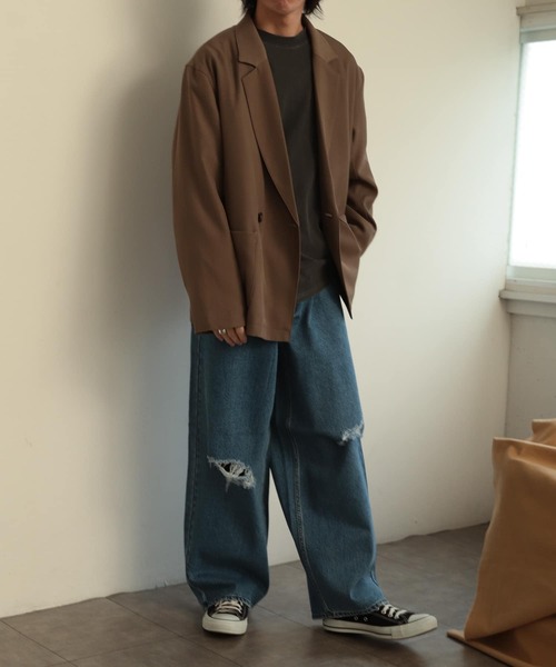SENSE OF PLACE by URBAN RESEARCH(センスオブプレイスバイアーバンリサーチ)の「ダブルルーズジャケット(その他アウター・メンズ・グレー/ベージュ・LARGE/MEDIUM)」の6枚目の写真
