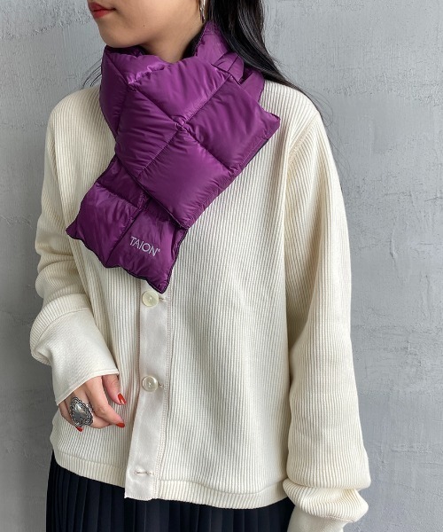 TAION（タイオン）の「【WEB限定】[TAION/タイオン] ベーシックダウンマフラー（マフラー・レディース・ブラック/オフホワイト/パープル/オレンジ/オリーブ/カーキ/グレー・ONE SIZE）」の6枚目の写真