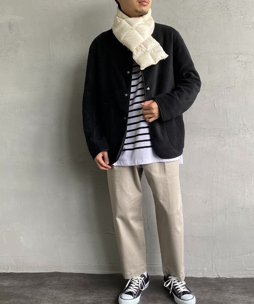 TAION（タイオン）の「【WEB限定】[TAION/タイオン] ベーシックダウンマフラー（マフラー・レディース・ブラック/オフホワイト/パープル/オレンジ/オリーブ/カーキ/グレー・ONE SIZE）」の13枚目の写真