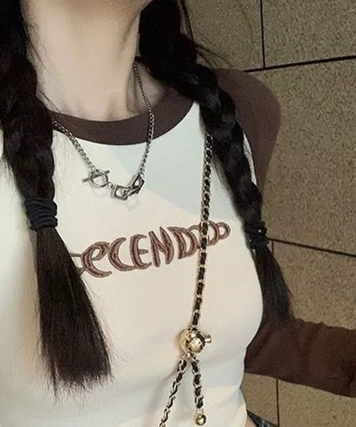 FUNALIVE(ファンアライブ)の「韓国ファッション テレコ刺繍「SECENDOOO」ロゴクロップド丈ラグラン長袖カットソー(Tシャツ/カットソー・レディース・ホワイト/グレー/ベージュ・FREE)」の19枚目の写真