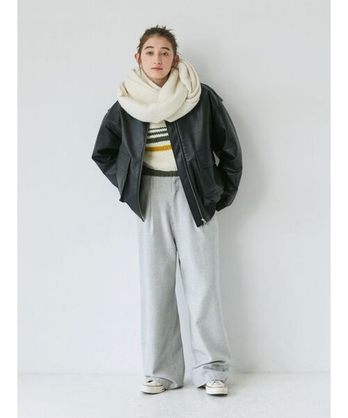 Ungrid（アングリッド）の「起毛大判ニットマフラー（マフラー・レディース・アイボリー/オレンジ/グレー/ブラウン・FREE）」の16枚目の写真