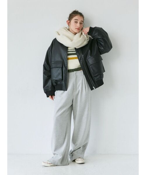 Ungrid（アングリッド）の「起毛大判ニットマフラー（マフラー・レディース・アイボリー/オレンジ/グレー/ブラウン・FREE）」の17枚目の写真