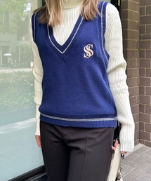 SPIGA | Sロゴ刺繍Vネックニットベスト(ベスト)