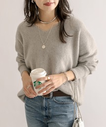 RIVE DROITE | ヘアリーヤーンVネックニット(ニット/セーター)