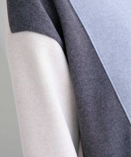 アイレットバーボタン カラーブロックコート