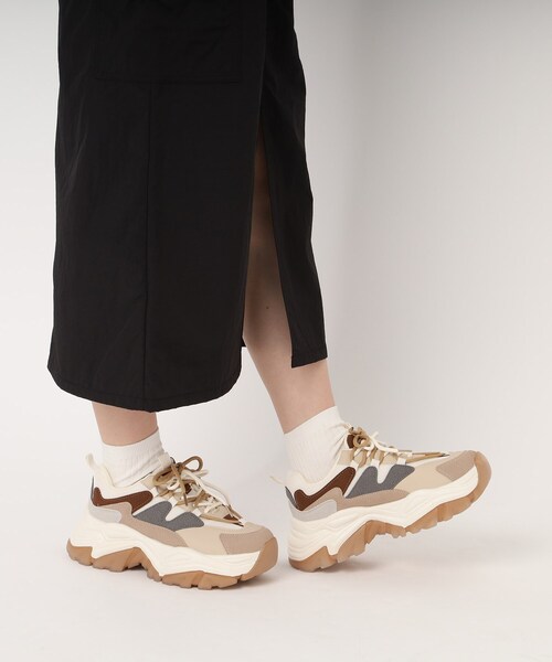 ESPERANZA(エスペランサ)の「マルチカラーレースアップスニーカー(スニーカー・レディース・アイボリー系8/ベージュ系8・S/M/L/LL)」の7枚目の写真
