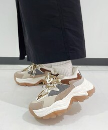 マルチカラーレースアップスニーカー