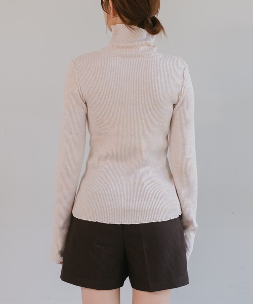 Kastane（カスタネ）の「【新色追加/4色展開/ウール混】リブハイネックニット（ニット/セーター・レディース・アイボリー/ブラック/オレンジ/ブラウン/チャコールグレー/ブルー/ライム・FREE）」の22枚目の写真