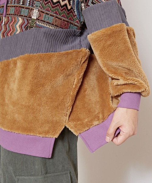 チャイハネ（チャイハネ）の「【チャイハネ】ファザナパッチワークパーカーM（パーカー・メンズ・パープル/ブラック/ホワイト・FREE）」の14枚目の写真