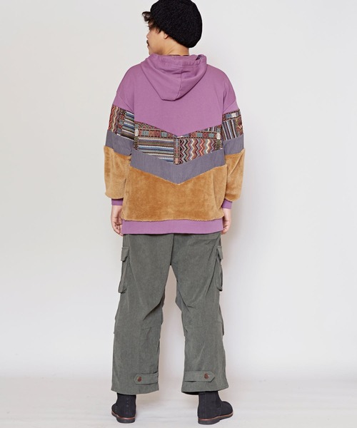 チャイハネ（チャイハネ）の「【チャイハネ】ファザナパッチワークパーカーM（パーカー・メンズ・パープル/ブラック/ホワイト・FREE）」の10枚目の写真