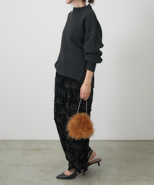 PAPILLONNER(パピヨネ)の「フェザーミニショルダー(ハンドバッグ・レディース・ブラウン/グリーン・FREE)」の13枚目の写真