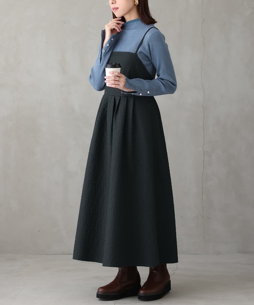 n'OrLABEL（ノアールレーベル）の「『配色袖ボタンハイネックニット』（ニット/セーター・レディース・ブラック/グレー/アイボリー/ダークラベンダー/グレイッシュブルー・LL/M/L）」の17枚目の写真