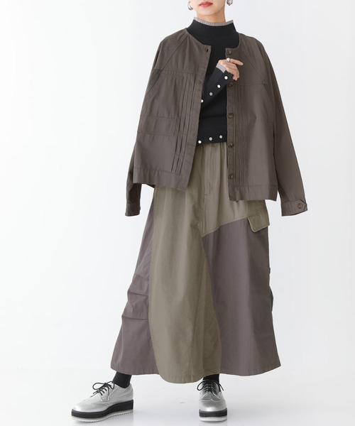 n'OrLABEL（ノアールレーベル）の「『配色袖ボタンハイネックニット』（ニット/セーター・レディース・ブラック/グレー/アイボリー/ダークラベンダー/グレイッシュブルー・LL/M/L）」の21枚目の写真