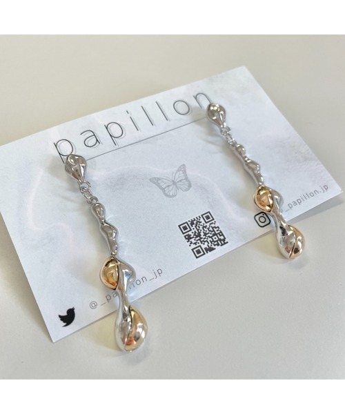 【papillon】シルバーピアス(MA)（ピアス（両耳用））｜tone（トーン）