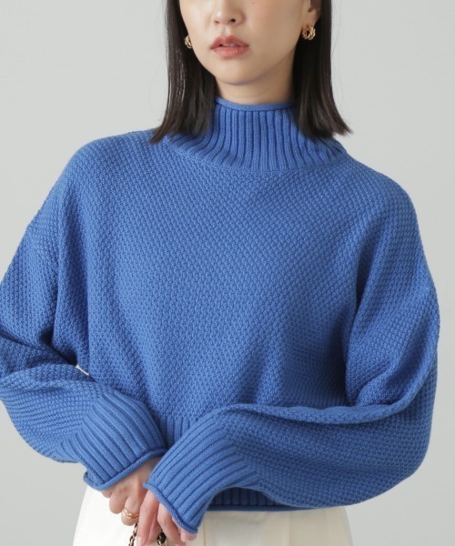 FREE'S MART(フリーズマート)の「◇4者混鹿の子ショート丈タートルネックニット(ニット/セーター・レディース・オフホワイト/ライトグリーン/ブラック/ピンク/ブルー・FREE)」の5枚目の写真