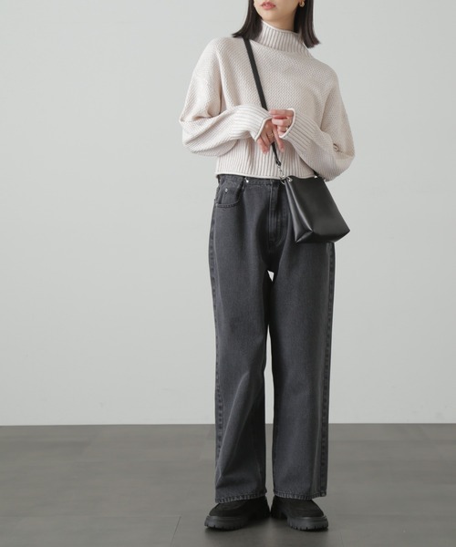 FREE'S MART(フリーズマート)の「◇4者混鹿の子ショート丈タートルネックニット(ニット/セーター・レディース・オフホワイト/ライトグリーン/ブラック/ピンク/ブルー・FREE)」の16枚目の写真