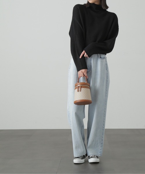 FREE'S MART(フリーズマート)の「◇4者混鹿の子ショート丈タートルネックニット(ニット/セーター・レディース・オフホワイト/ライトグリーン/ブラック/ピンク/ブルー・FREE)」の19枚目の写真