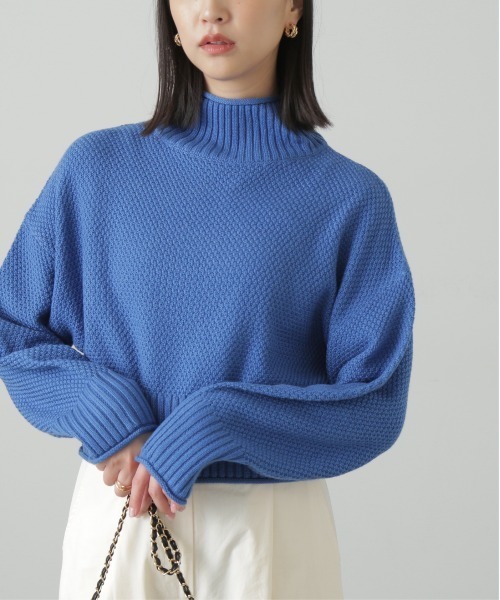 FREE'S MART(フリーズマート)の「◇4者混鹿の子ショート丈タートルネックニット(ニット/セーター・レディース・オフホワイト/ライトグリーン/ブラック/ピンク/ブルー・FREE)」の8枚目の写真