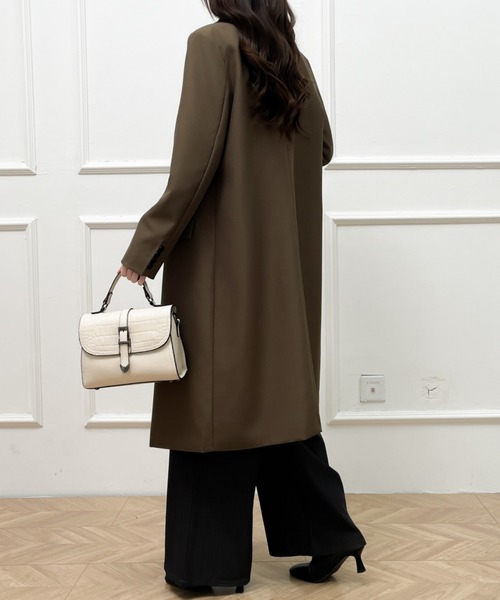 Diosfront（ディオスフロント）の「オーバーサイズダブルボタンテーラードロングジャケット（テーラードジャケット・レディース・チャコールグレー/ブラック/モカ・M/L）」の11枚目の写真