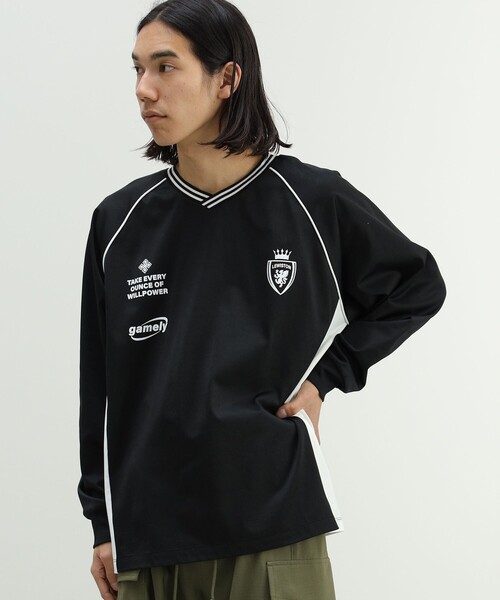 muque 黒 ゲームシャツ　ロングT　シャツ Tシャツ BEAMS HEART（ビームスハート）の「BEAMS HEART / ロングスリーブ