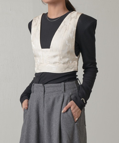 LOEFF ジャガードビスチェ forksy.】マルチウェイフクレジャガードビスチェ forksy.│MONO