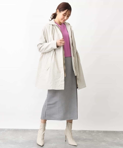 MK MICHEL KLEIN（エムケーミッシェルクラン）の「ギンガムチェック柄ラップ風デザインスカート/洗える（スカート・レディース・ブラック・38）」の11枚目の写真