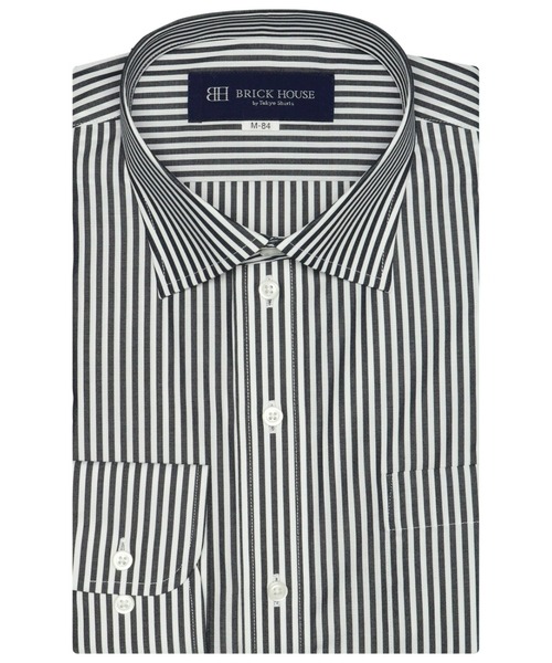 TOKYO SHIRTS(トウキョウシャツ)の「形態安定ノーアイロン ワイド 長袖ビジネスワイシャツ(ビジネスシャツ・メンズ・ブラック・首回り43cm-裄丈86cm/首回り37cm-裄丈80cm/首回り43cm-裄丈82cm/首回り41cm-裄丈82cm/首回り42cm-裄丈86cm/首回り41cm-裄丈86cm/首回り42cm-裄丈82cm/首回り39cm-裄丈84cm/首回り39cm-裄丈80cm/首回り37cm-裄丈84cm)」の1枚目の写真