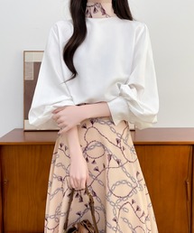 花柄セットアップ 白黒 ミディ丈 レディースのセットアップ（ホワイト/白色系・花柄・ボタニカル