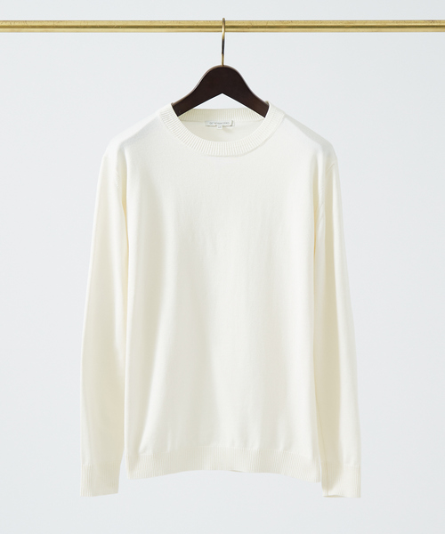 DESIGNWORKS(デザインワークス)の「カシミヤタッチ クールネックニット(ニット/セーター・メンズ・エメラルド/サックスブルー/オフホワイト/ブラック・50/46/48)」の2枚目の写真