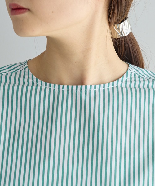 PUAL CE CIN（ピュアルセシン）の「ジャパンメイドワンポイントロゴ刺繍プルオーバーブラウス（シャツ/ブラウス・レディース・ブルー系/グリーン系/オフホワイト・FREE）」の21枚目の写真