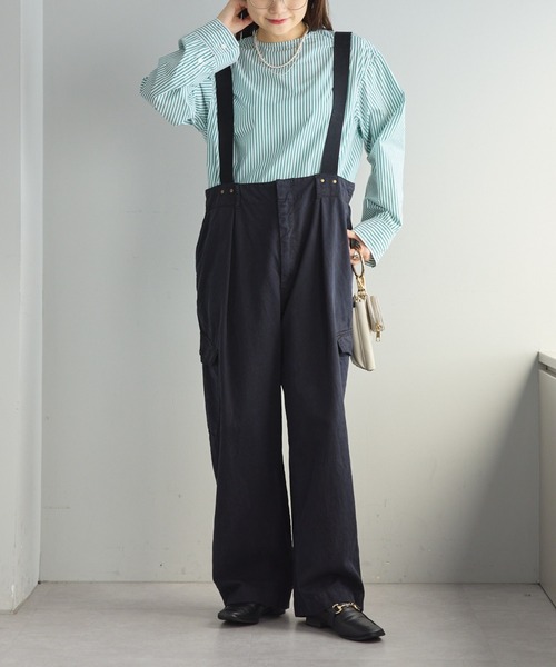 PUAL CE CIN（ピュアルセシン）の「ジャパンメイドワンポイントロゴ刺繍プルオーバーブラウス（シャツ/ブラウス・レディース・ブルー系/グリーン系/オフホワイト・FREE）」の11枚目の写真