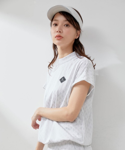 JUN&ROPE'（ジュンアンドロペ）の「【UV】【吸汗速乾】ダイヤ柄ジャガードドロストプルオーバー（Tシャツ/カットソー・レディース・ネイビー/グレー/ライトグリーン・L/M/S）」の2枚目の写真