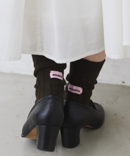 Libra Cue（リブラ キュー）の「バックポイントリブソックス（ソックス/靴下・レディース・アイボリー/ブラック/カーキ/ホワイト・FREE）」の4枚目の写真