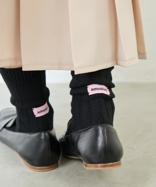 Libra Cue（リブラ キュー）の「バックポイントリブソックス（ソックス/靴下・レディース・アイボリー/ブラック/カーキ/ホワイト・FREE）」の3枚目の写真