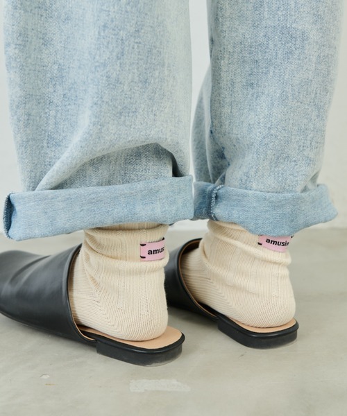 Libra Cue（リブラ キュー）の「バックポイントリブソックス（ソックス/靴下・レディース・アイボリー/ブラック/カーキ/ホワイト・FREE）」の9枚目の写真