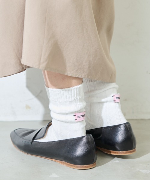 Libra Cue（リブラ キュー）の「バックポイントリブソックス（ソックス/靴下・レディース・アイボリー/ブラック/カーキ/ホワイト・FREE）」の5枚目の写真