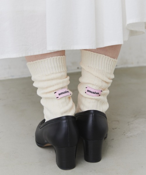 Libra Cue（リブラ キュー）の「バックポイントリブソックス（ソックス/靴下・レディース・アイボリー/ブラック/カーキ/ホワイト・FREE）」の19枚目の写真