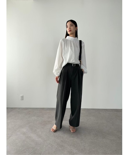 DRWCYS(ドロシーズ)の「2WAYスタンドカラーブラウス(シャツ/ブラウス・レディース・サックスブルー/オフホワイト・FREE)」の3枚目の写真