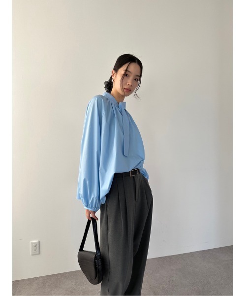 DRWCYS(ドロシーズ)の「2WAYスタンドカラーブラウス(シャツ/ブラウス・レディース・サックスブルー/オフホワイト・FREE)」の12枚目の写真